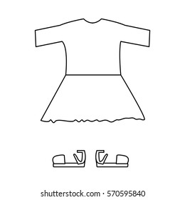 silhouette with girl clothing pijama with skirt