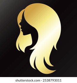 Silhouette of a girl with curls of hair