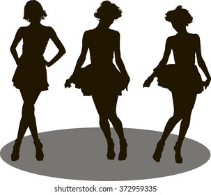 silhouette girl dancing