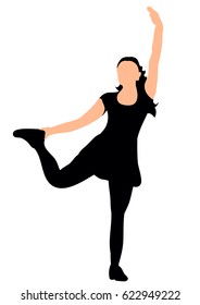 silhouette of girl dancing