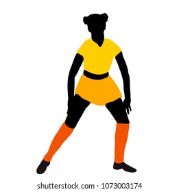 silhouette of girl dancing, icon