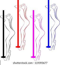 silhouette of a girl dancing striptease