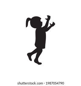 Silhouette of girl design illustration vector eps format , suitable for your design needs, logo, illustration, animation, etc.