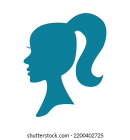 Silhouette of a girl. Digital vector Illustration for beauty saloon. Woman in a profile picture.