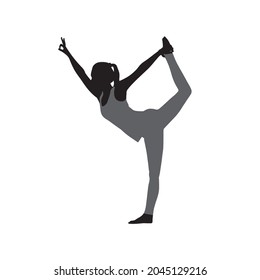 Silhouette of girl doing yoga