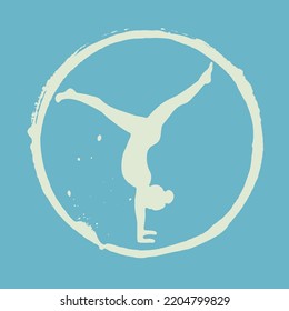 Silhouette of a girl doing yoga