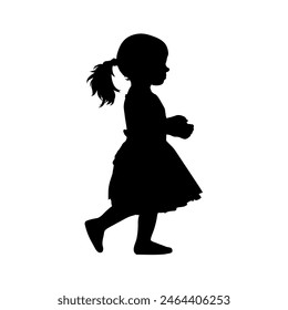 silhouette of a girl in a dress	