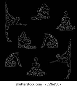 silhouette of a girl engaged in yoga