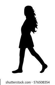 silhouette of the girl goes