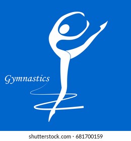 
Silhouette of girl gymnast vector