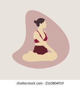 Silhouette of a girl in a gymnastic yoga pose