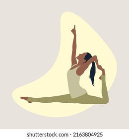 Silhouette of a girl in a gymnastic yoga pose