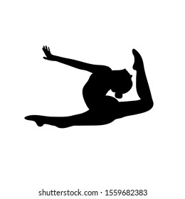 Silhouette girl gymnasts vector illustration