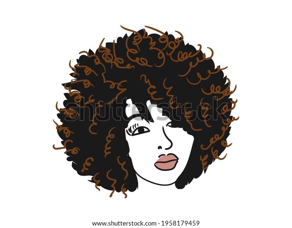 Silhouette Girl Hairstyles Style African American Stock Vector (Royalty ...