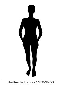 Silhouette girl isolated