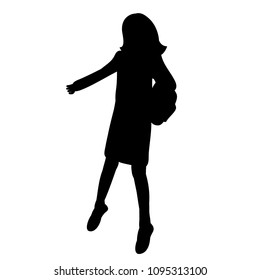 silhouette girl jumping