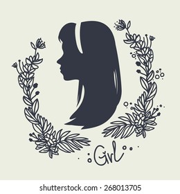 silhouette of a girl with long hair