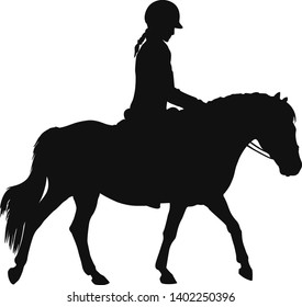 Silhouette Of A Girl On A Pony