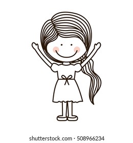 silhouette girl with open arms and ponytail