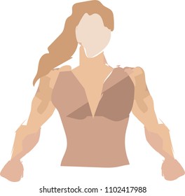 Silhouette of a girl in pastel colors. Vector illustration