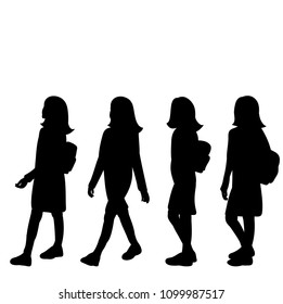  silhouette girl, set