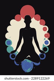 silhouette girl shadow illustration with dark and light colors