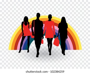 Silueta de niña, vector