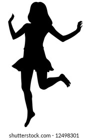 silhouette girl, vector