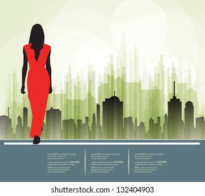 Silueta de niña, vector