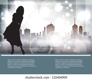 Silhouette of girl, vector