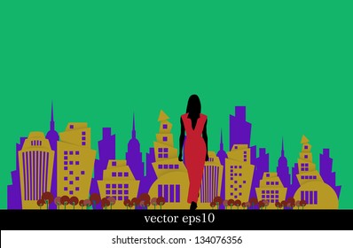 Silueta de niña, vector