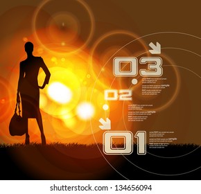 Silueta de niña, vector