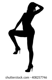 Silhouette of a girl, vector