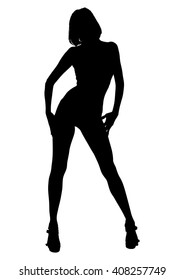 Silhouette of a girl, vector