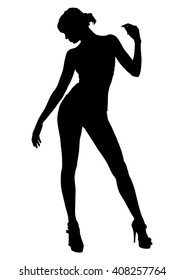 Silhouette of a girl, vector