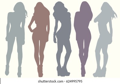 Silhouette of girl vector
