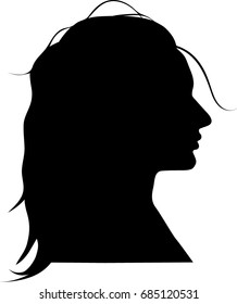 Silhouette of girl vector  