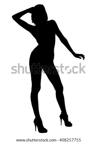 Silhouette of a girl, vector