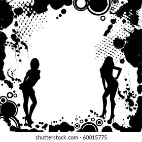 silhouette of girls
