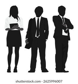 silhouette of girls and boys standing