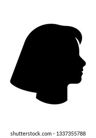 Silhouette of a girl's head.