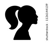 Silhouette of a girls head; a female profile; a vectr illustration