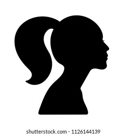 Silhouette of a girls head; a female profile; a vectr illustration