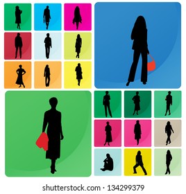 Silhouette von Mädchen, Vektorgrafik
