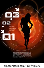 Silhouette of girls, vector