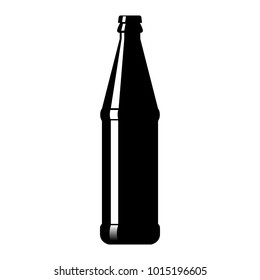 Silhouette of a glass beer bottle. Vector illustration