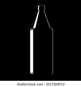 Silhouette of a glass beer bottle. Vector illustration