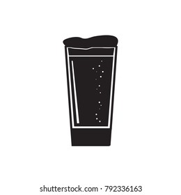 Silhouette of a glass with beer, Vector illustration