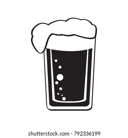 Silhouette of a glass with beer, Vector illustration