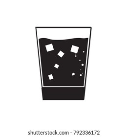Silhouette of a glass with cold beer, Vector illustration